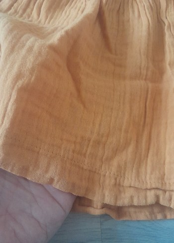 Kız Çocuk Bej Keten Pilili Etek - Görsel 2