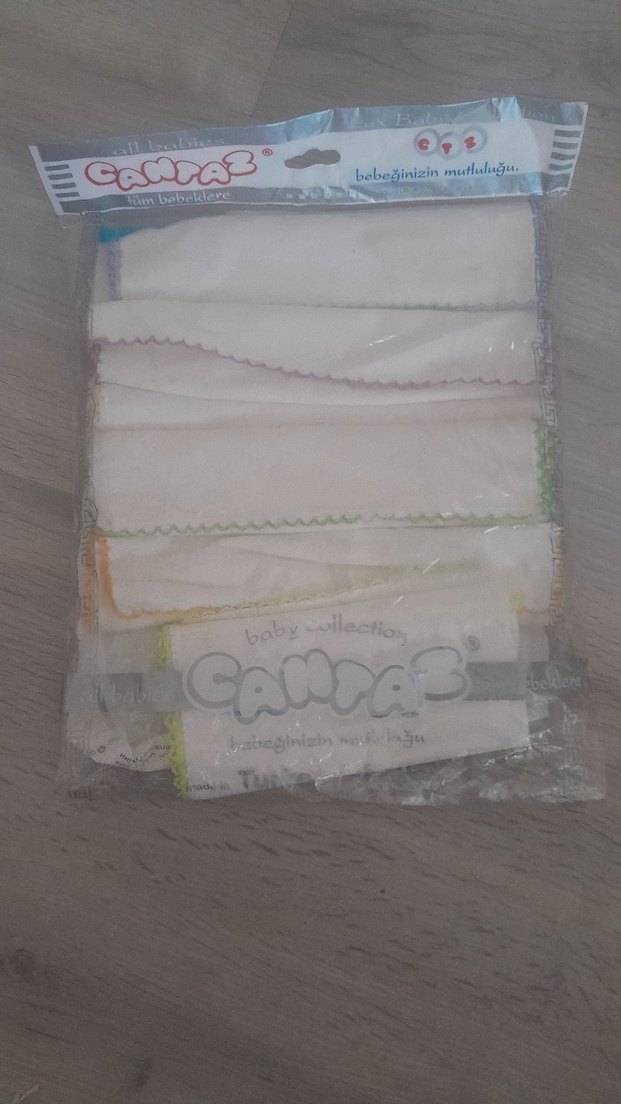 Pastel Beyaz Bebek Ağız Mendili 6'lı - Görsel 2