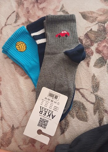 Aker Erkek Çocuk Nakışlı Çorap 3'lü Set - Görsel 5