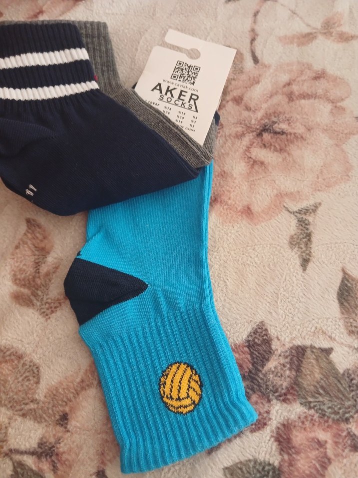 Aker Erkek Çocuk Nakışlı Çorap 3'lü Set - Görsel 3