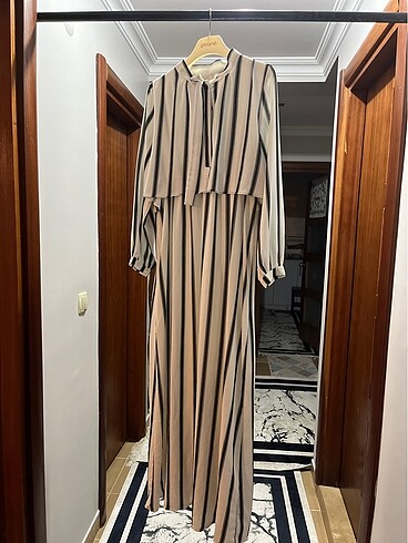 Çizgili Tesettür Elbise