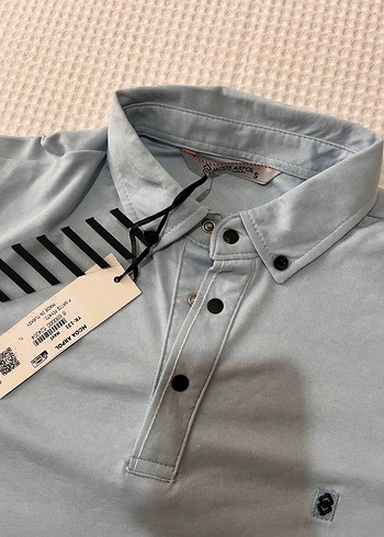 Açık Mavi Kısa Kollu Erkek Polo Tişört - Görsel 2