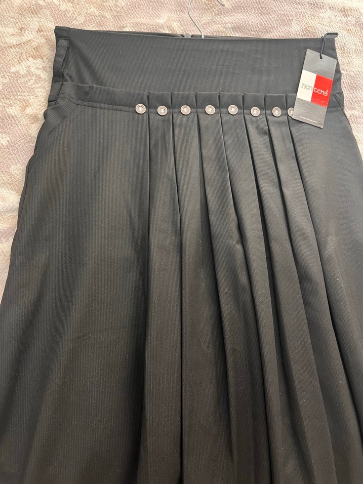 Siyah Pileli Uzun  Kadın Etek - Görsel 2