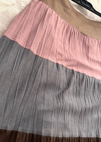 Bohem Çok Renkli Pileli Uzun Etek - Görsel 2