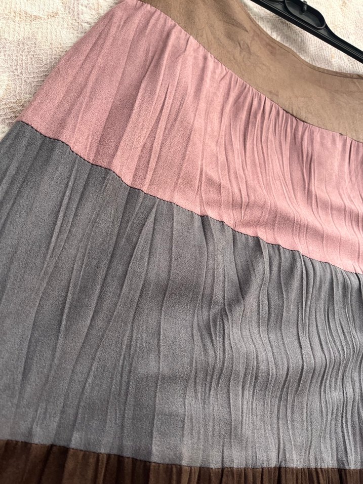 Bohem Çok Renkli Pileli Uzun Etek - Görsel 2