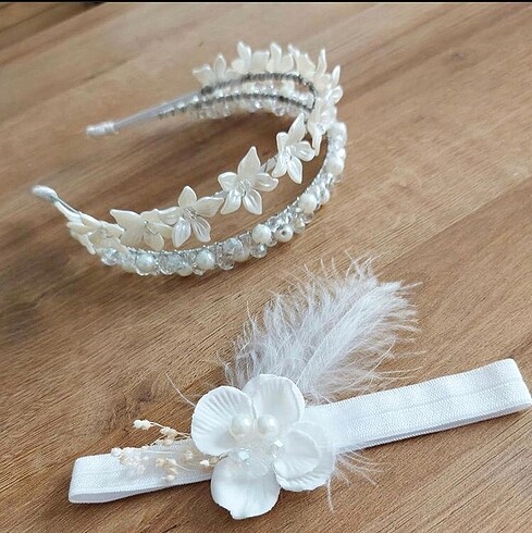 Kristal boncuk ve incili taç - Görsel 2