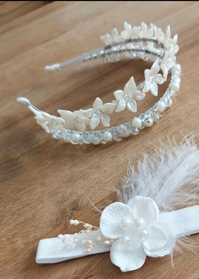 Kristal boncuk ve incili taç - Görsel 2