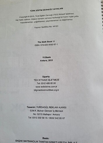 Beden Ted Koleji The Math Book 11