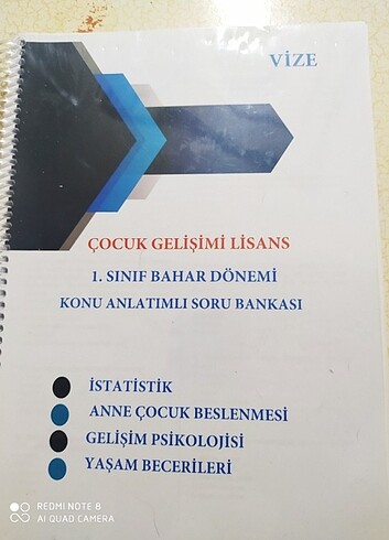 AUZEF Çocuk Gelişimi 1. Sınıf Bahar dönemi 