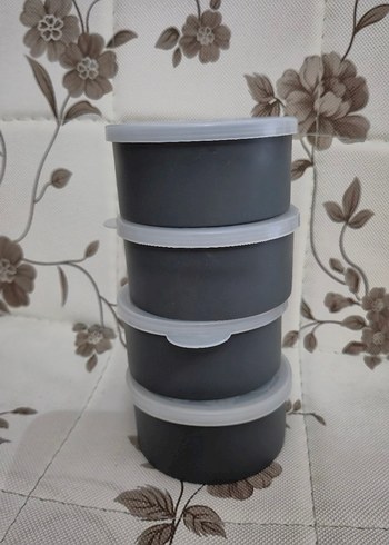 Beden Gri Plastik Mini Saklama Kabı Seti