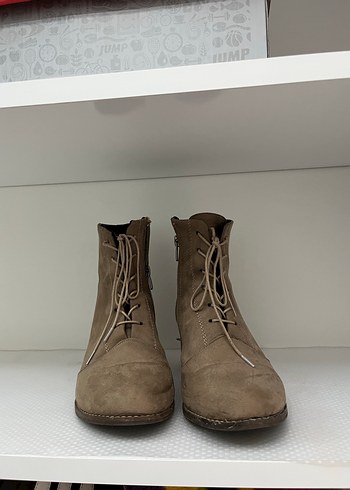 Bej Süet Kadın Topuklu Bot - Görsel 2