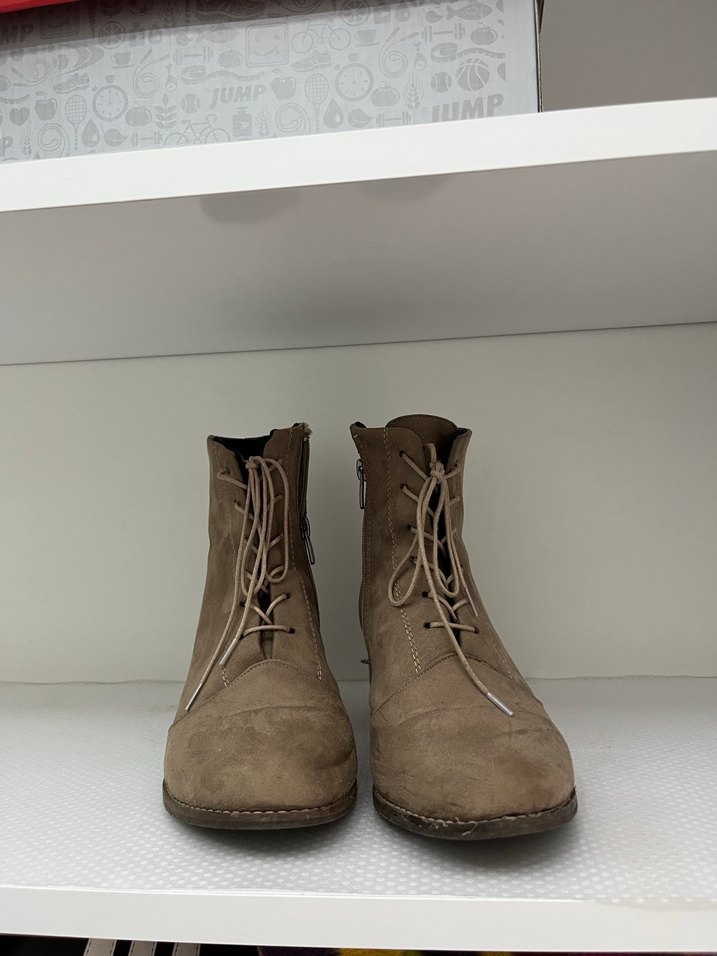 Bej Süet Kadın Topuklu Bot - Görsel 2