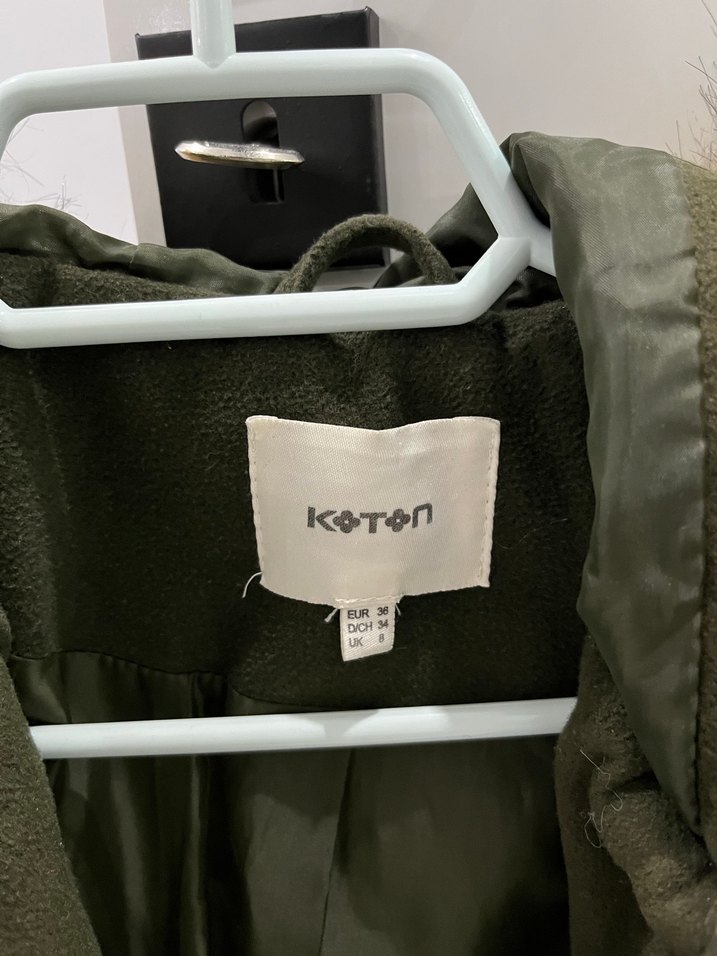 Kadın Haki Kürklü Midi Kaban - Görsel 3