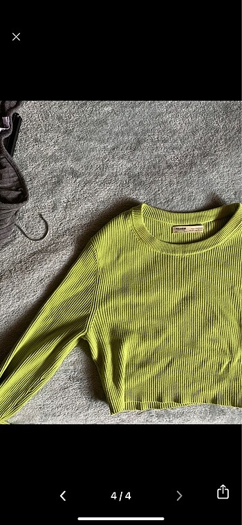 m Beden yeşil Renk Pull and Bear Crop bluz