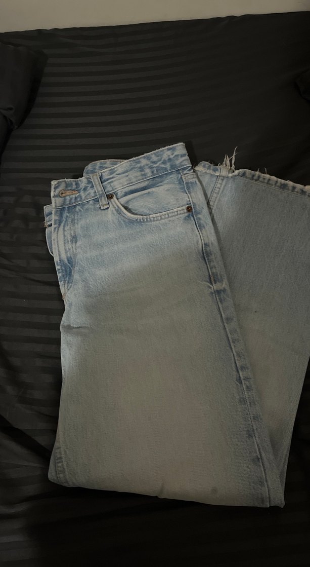 Bej Tie-Dye Midi Kadın Denim Pantolon - Görsel 4