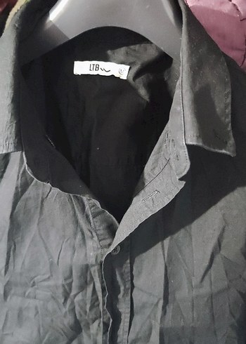 Siyah Erkek Düğmeli Uzun Kollu Gömlek - Görsel 3