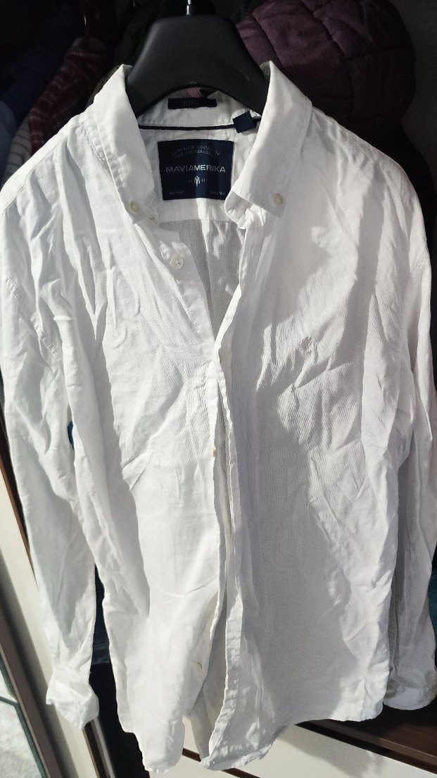 mavi jeans Beyaz Düğmeli Kısa Kollu Erkek Gömlek - Görsel 2