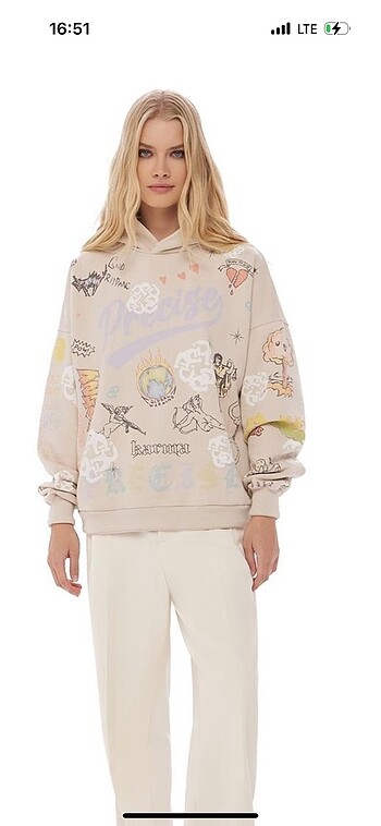 Sandro Precise Paris Kapşonlu Sweatshirt