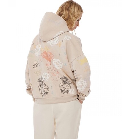 l Beden camel Renk Precise Paris Kapşonlu Sweatshirt