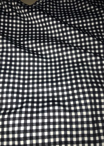 Kadın Siyah Ekose Desenli İnce Askılı Mayo - Görsel 2