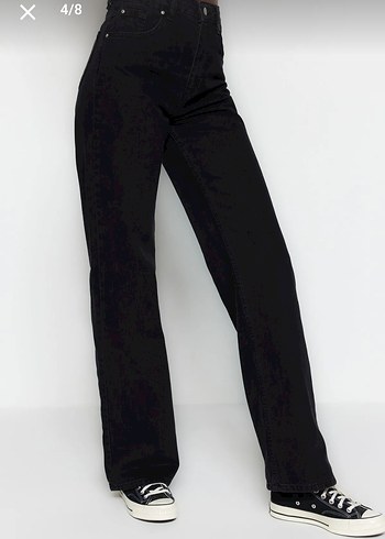 Trendyol & Milla Trendyolmilla Siyah Yüksek Bel Wide Leg Jeans