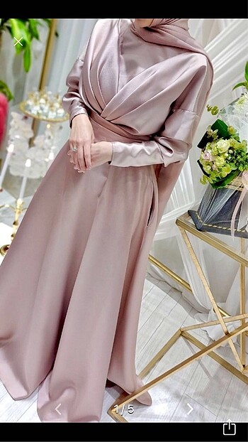 Pembe tafta abiye