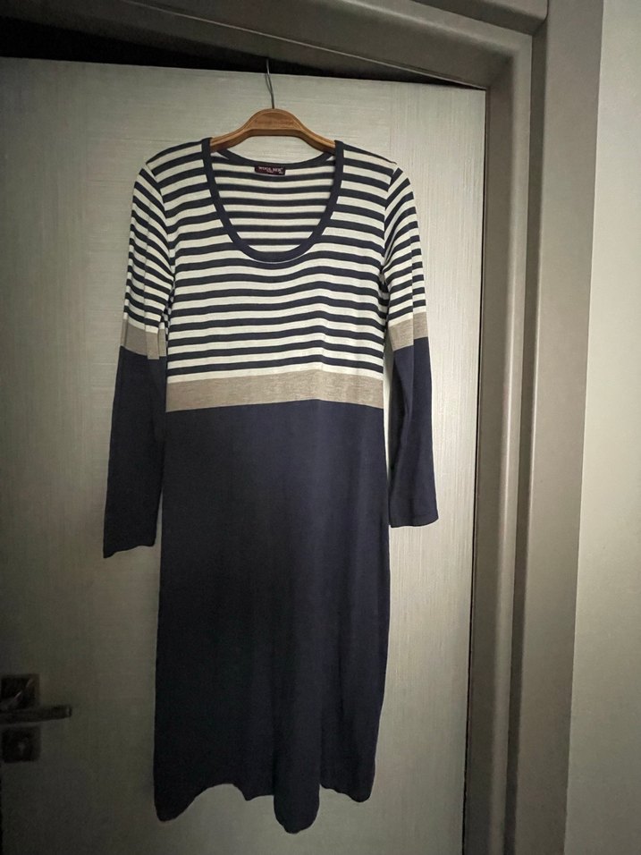 Çizgili Uzun Kollu Kadın Triko - Görsel 2