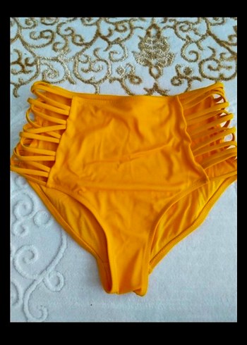 Penti sarı renk yüksek bel bikini altı