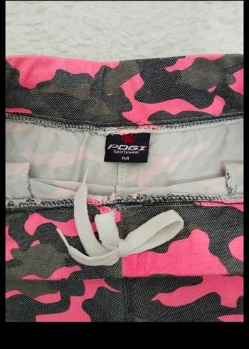 Diğer Kadın Pembe Kamuflaj Mini Şort