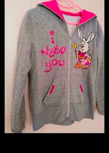 Fermuarlı Gri Kapüşonlu Sweatshirt - Görsel 2