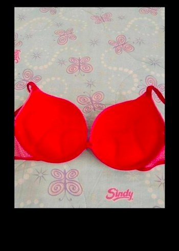 Puantiyeli kırmızı Sütyen - Görsel 3