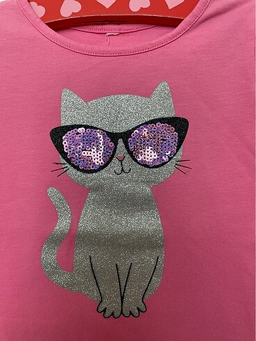 H&M Kedi detaylı uzun tshırt