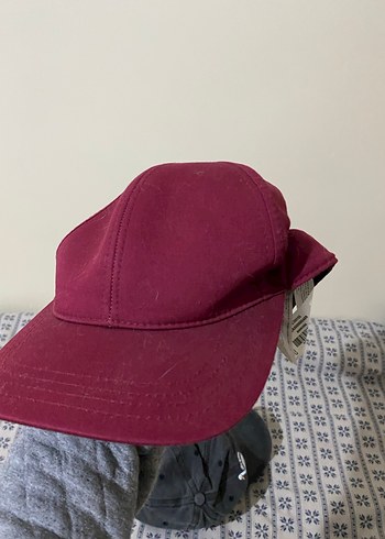 Bordo Kadın Spor Şapka Velcro Ayarlı