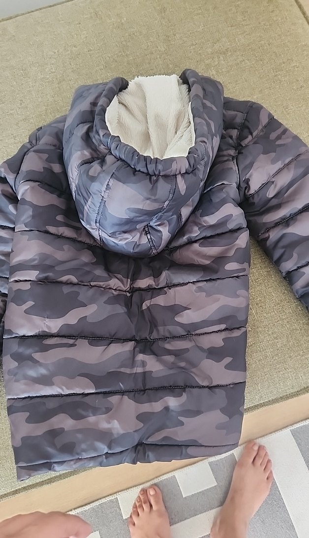 Gri Kamuflaj Desenli Erkek Çocuk Mont - Görsel 4