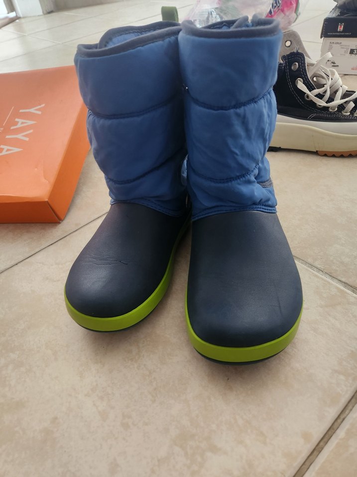 Çocuk Mavi Crocs Cırtlı Kauçuk Bot - Görsel 2