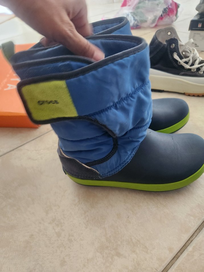 Çocuk Mavi Crocs Cırtlı Kauçuk Bot - Görsel 4