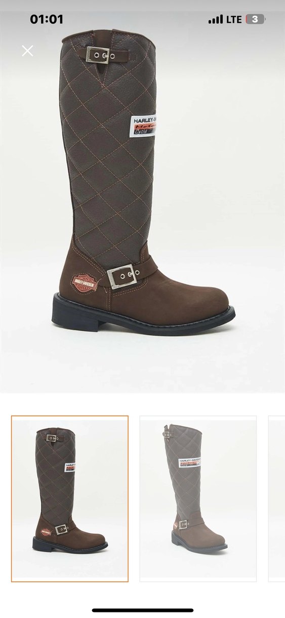 Harley Davidson Kahverengi Deri Biker Çizme - Görsel 2