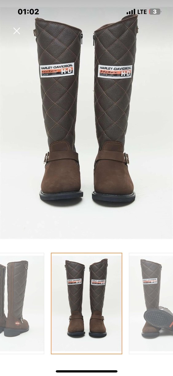 Harley Davidson Kahverengi Deri Biker Çizme - Görsel 5