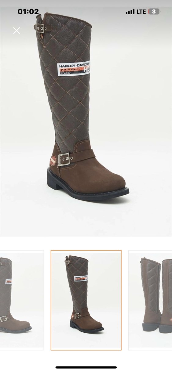 Harley Davidson Kahverengi Deri Biker Çizme - Görsel 3