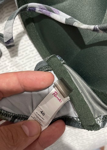 40 Beden haki Renk Haki Renkli Baskılı Bikini Üstü