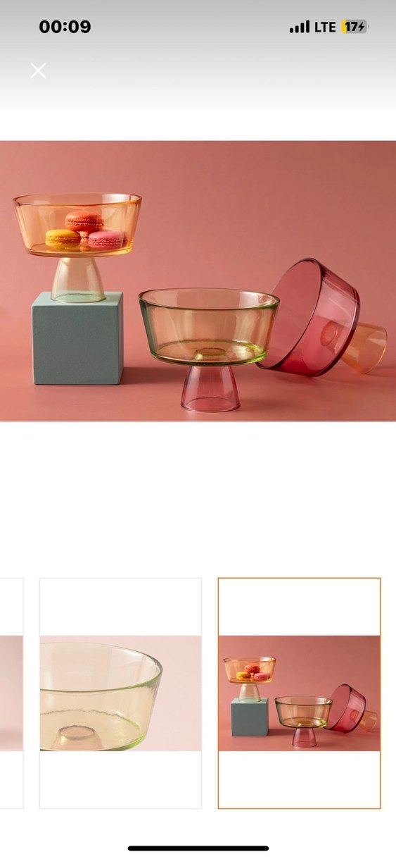 English Home Cam Ayaklı Sunum Kasesi 16 cm - Görsel 2