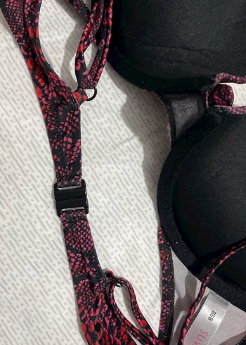 Bordo Yılan Desenli Bohem Bikini Üstü - Görsel 5