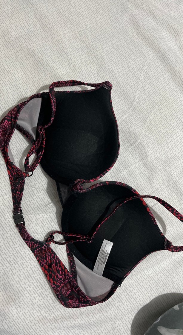 Bordo Yılan Desenli Bohem Bikini Üstü - Görsel 3