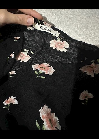 Siyah Çiçek Desenli Midi Tulum - Görsel 4