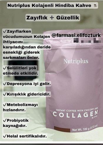Nutriplus Kolajenli Hindiba Kahve 100g
