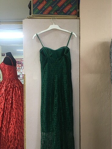 38 Beden yeşil Renk Yeşil uzun elbise