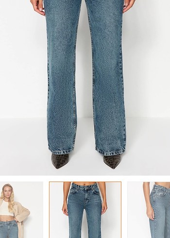 Kadın Regular Fit Midi Denim Jean - Görsel 2