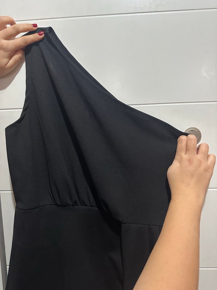 Siyah tek kol elbise - Görsel 2