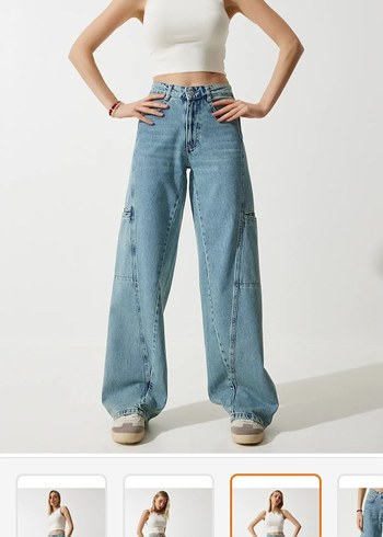 36 Beden Rahat Kesim Mavi Denim Kadın Jean