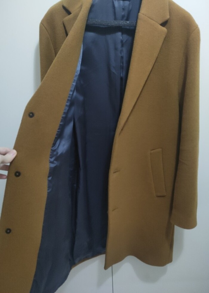 Mango man yünlü kalın kaban - Görsel 3